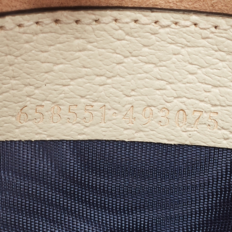 Pre Owned Gucci Beige/Cream GG Supreme Canvas and Leather Mini Ophidia Bag