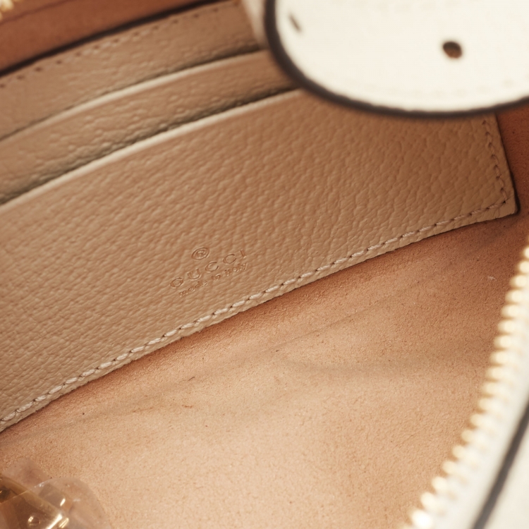 Pre Owned Gucci Beige/Cream GG Supreme Canvas and Leather Mini Ophidia Bag