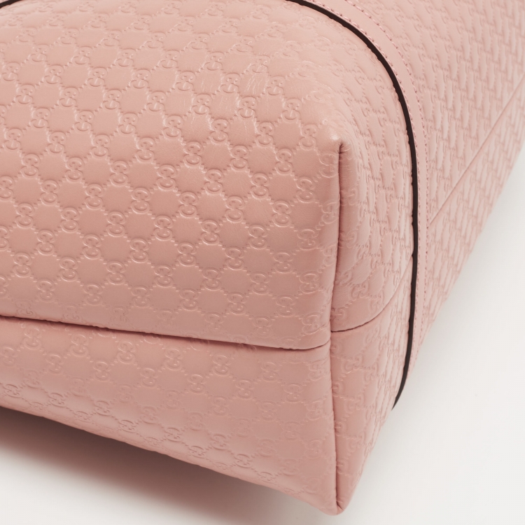 Pre Owned Gucci Pink Microguccissima Leather Large Joy Shopper Tote