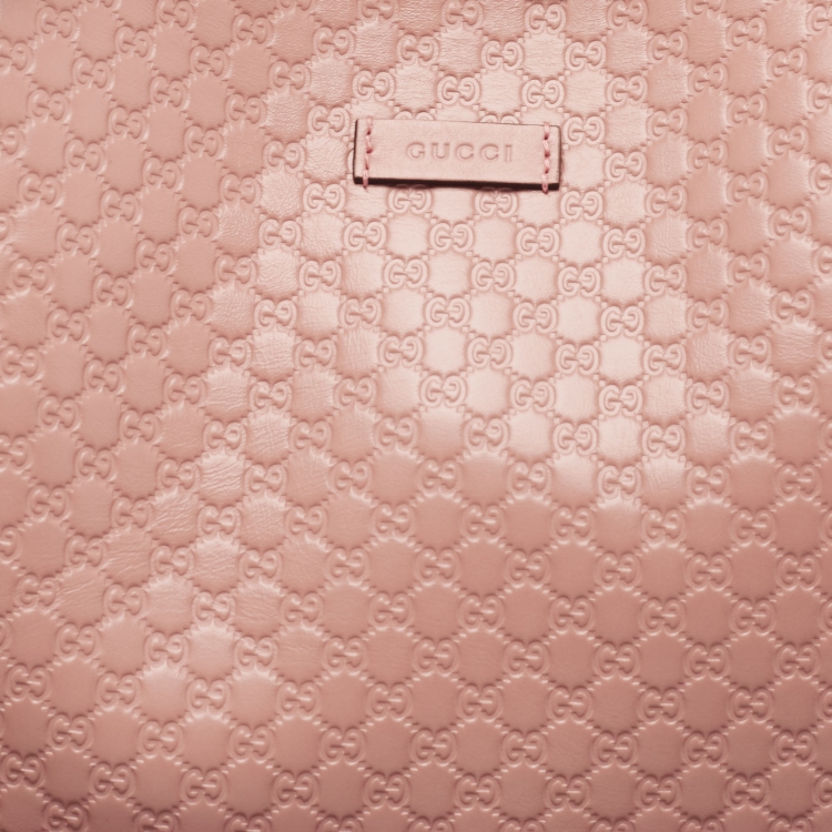 Pre Owned Gucci Pink Microguccissima Leather Large Joy Shopper Tote