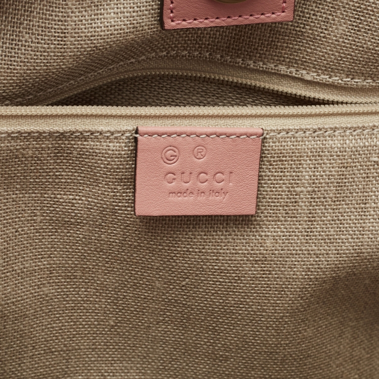 Pre Owned Gucci Pink Microguccissima Leather Large Joy Shopper Tote