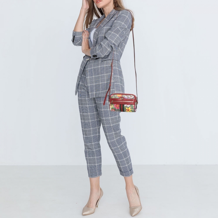 Pre Owned Gucci Multicolor Flora GG Supreme Coated Canvas and Leather Mini Ophidia Crossbody Bag