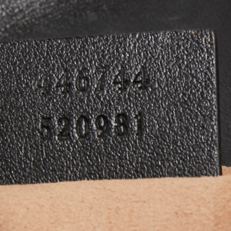 Pre Owned Gucci Black Matelassé Leather Mini GG Marmont Shoulder Bag