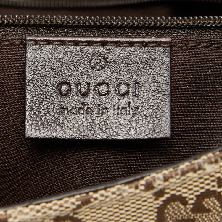 Pre Owned Gucci Beige/Brown GG Canvas and Leather New Ladies Web Hobo