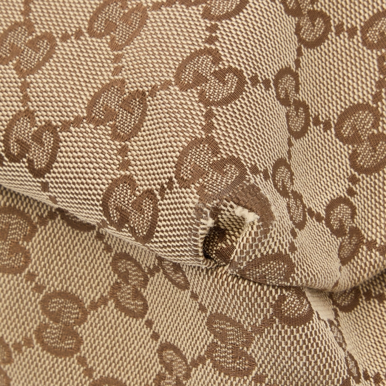 Pre Owned Gucci Beige/Brown GG Canvas and Leather New Ladies Web Hobo