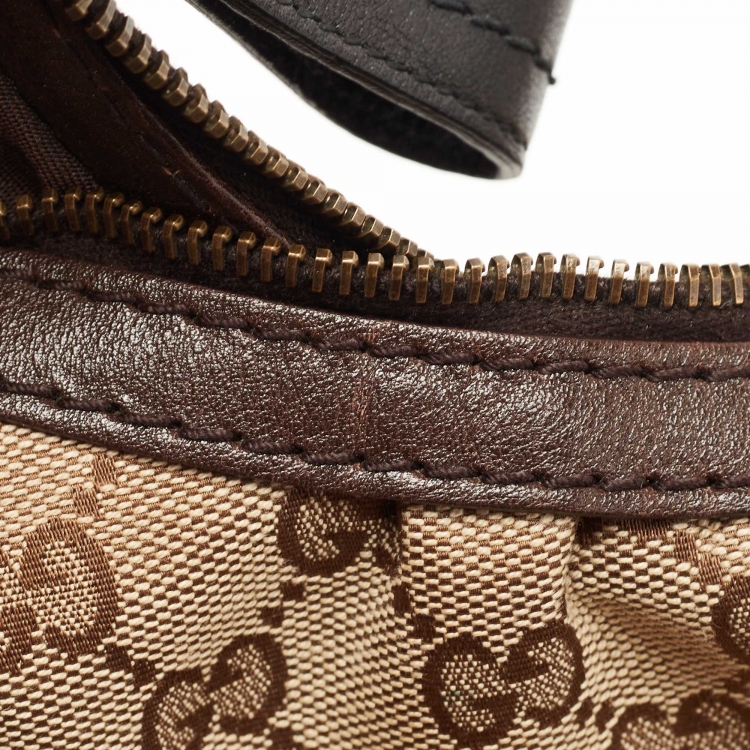 مملوكة مسبقًا Gucci Beige/Black GG Canvas Interlocking G Medium Hobo 
