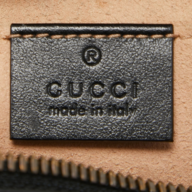 Pre Owned Gucci Black Matelasse Leather Small GG Marmont Shoulder Bag