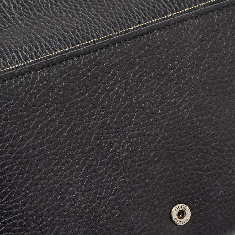 Pre Owned Gucci Black Leather Dionysus Wallet On Chain