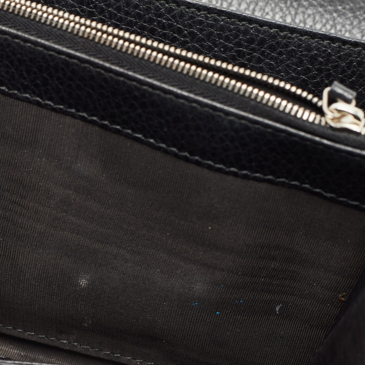 Pre Owned Gucci Black Leather Dionysus Wallet On Chain