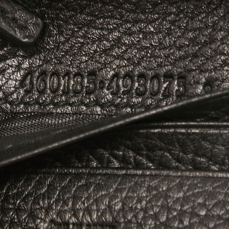 Pre Owned Gucci Black Leather Blind For Love Bee Card Case