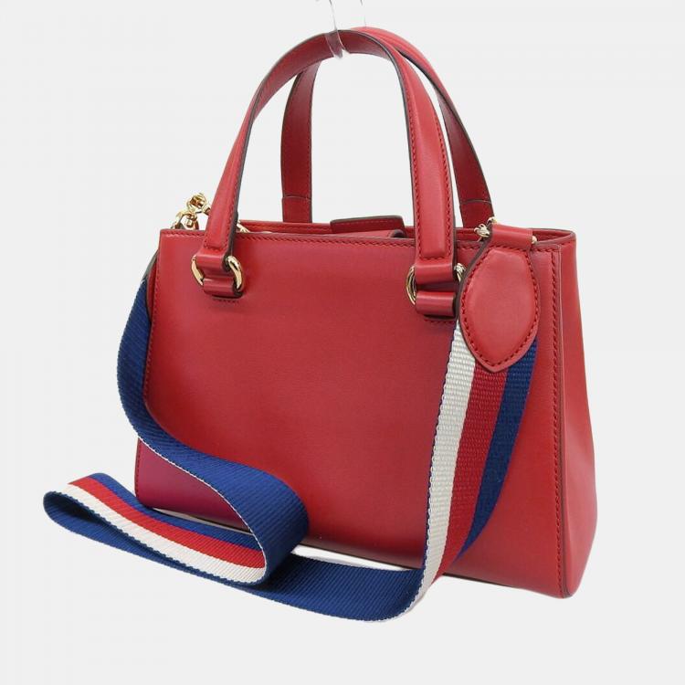 Gucci Red Leather Sherry Line Web Sylvie Tote Bag Gucci | TLC