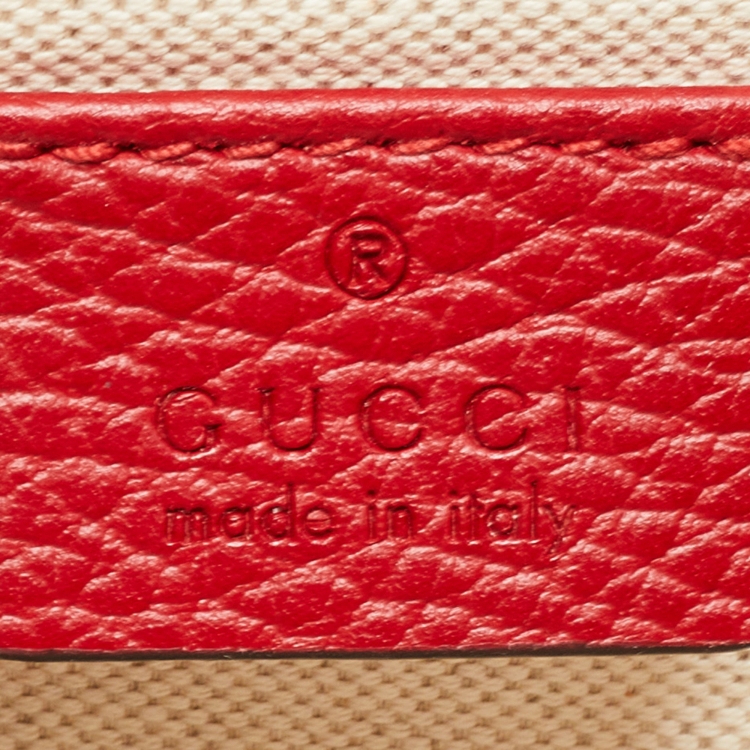 Pre Owned Gucci Red Leather Small Dionysus Shoulder Bag