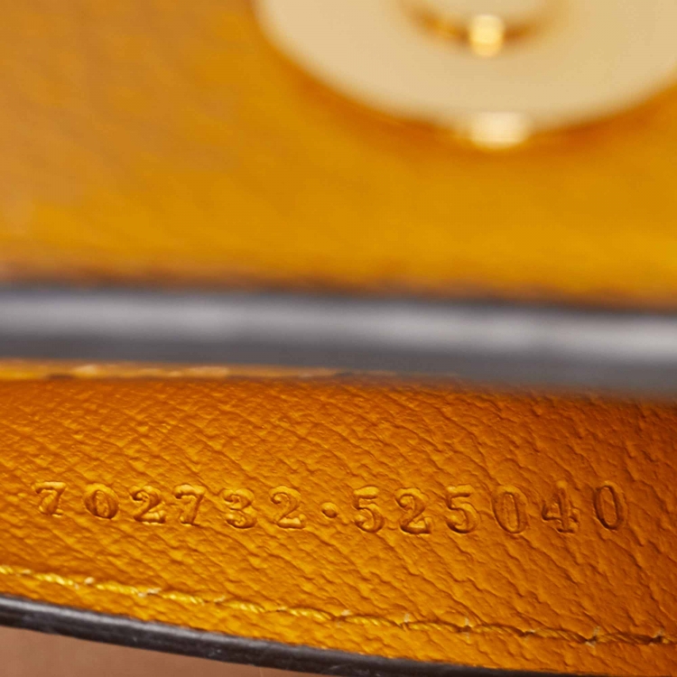 Pre Owned Gucci Mustard Leather Mini Diana Tote