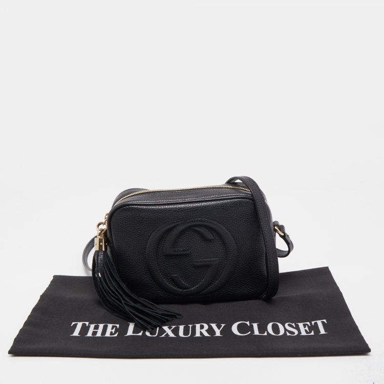 Pre Owned Gucci Black Leather Small Soho Disco Crossbody Bag