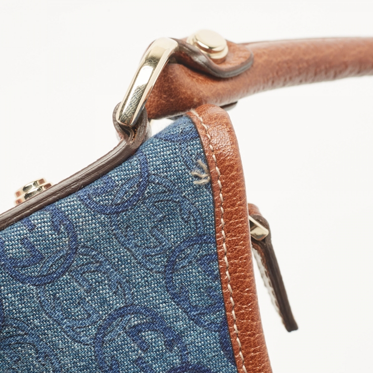 Pre Owned Gucci Denim Abbey Medium D-Ring Hobo Bag