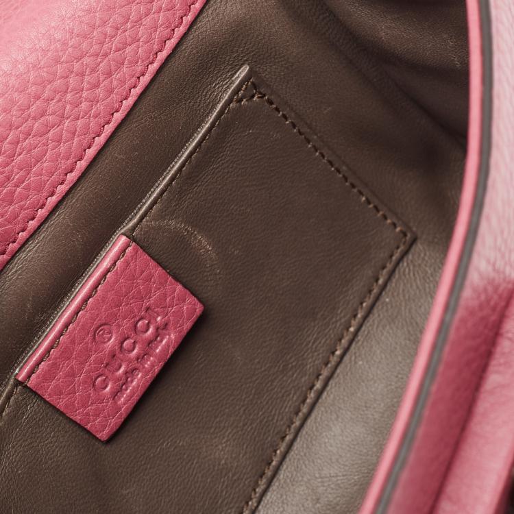 مملوكة مسبقًا Gucci Magenta Leather Miss Bamboo Tassel Chain Bag