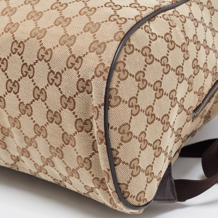 Pre Owned Gucci Beige/Ebony Monogram Canvas Travel Backpack