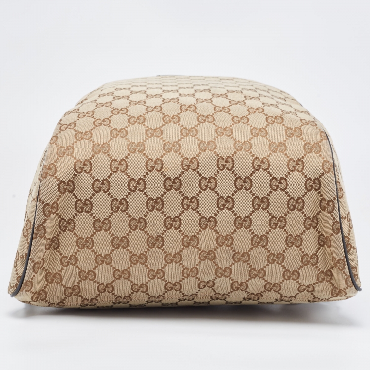 Pre Owned Gucci Beige/Ebony Monogram Canvas Travel Backpack