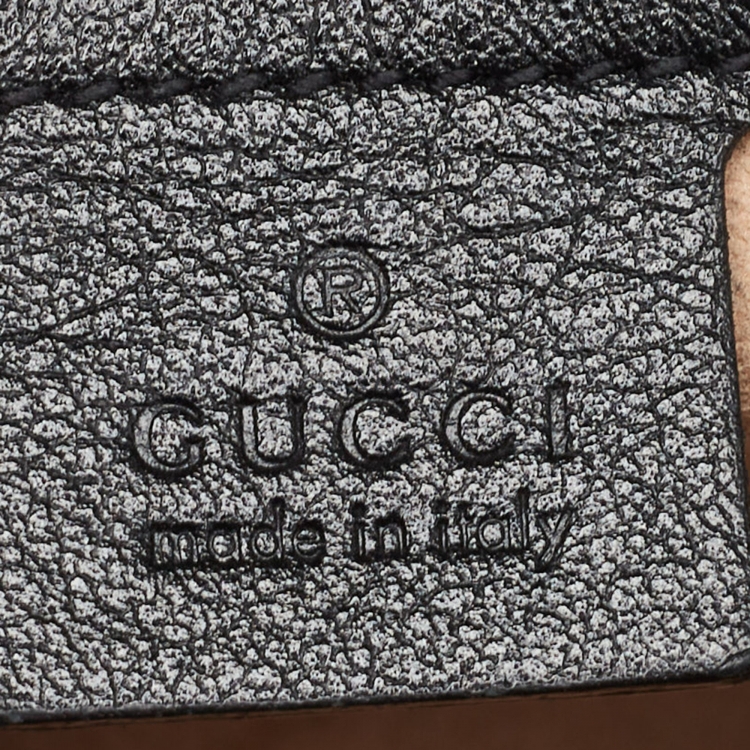 Pre Owned Gucci Black/Beige Matelasse GG Canvas and Leather Small GG Marmont Top Handle Bag
