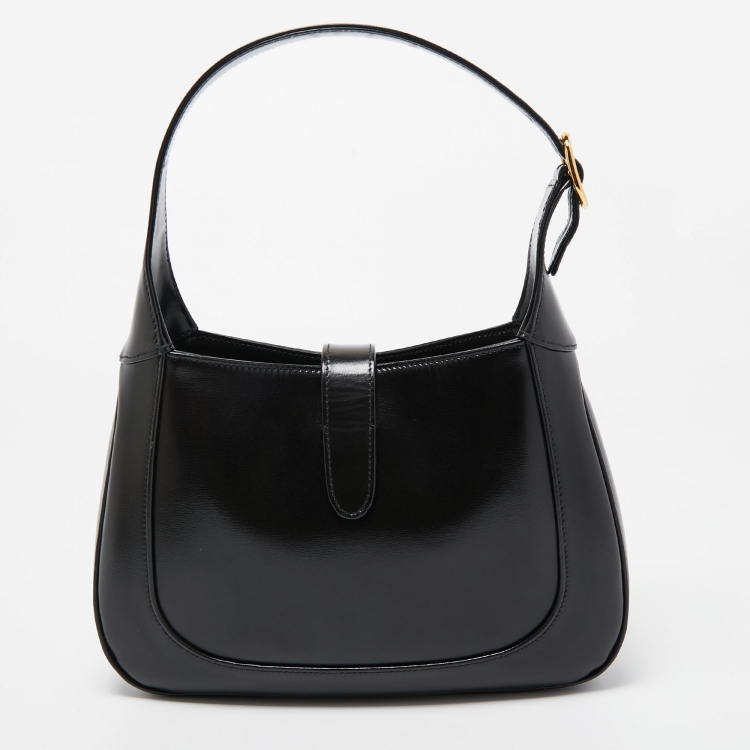 Pre Owned Gucci Black Leather Small Jackie 1961 Hobo