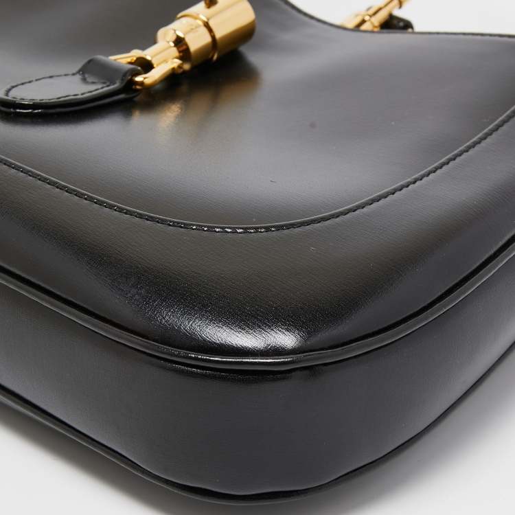 Pre Owned Gucci Black Leather Small Jackie 1961 Hobo