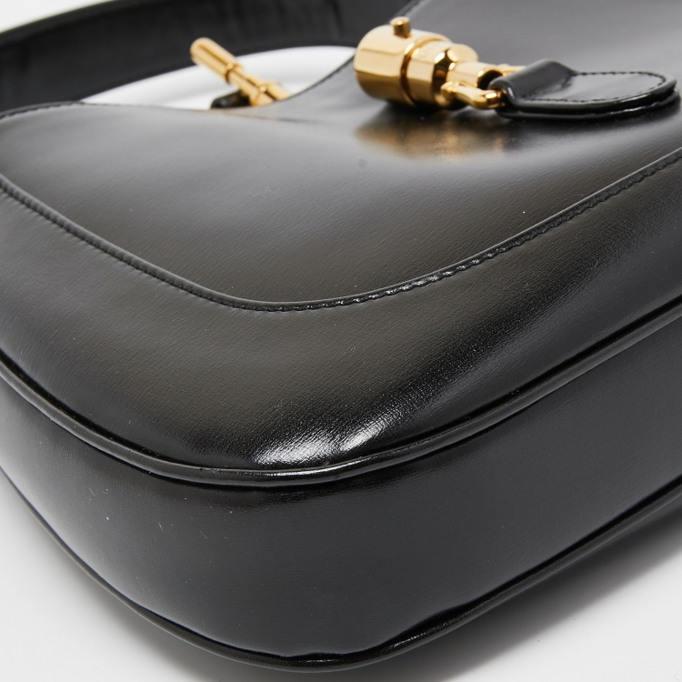 Pre Owned Gucci Black Leather Small Jackie 1961 Hobo