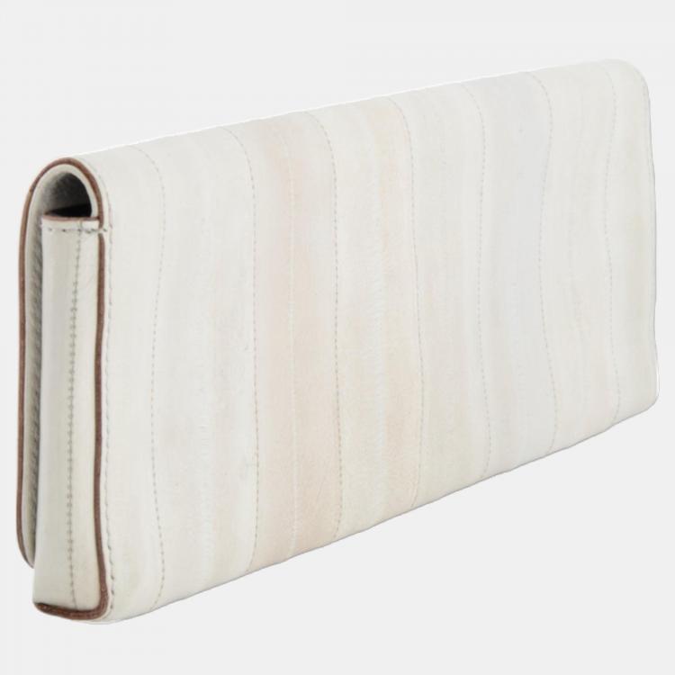 Pale grey outlet clutch bag