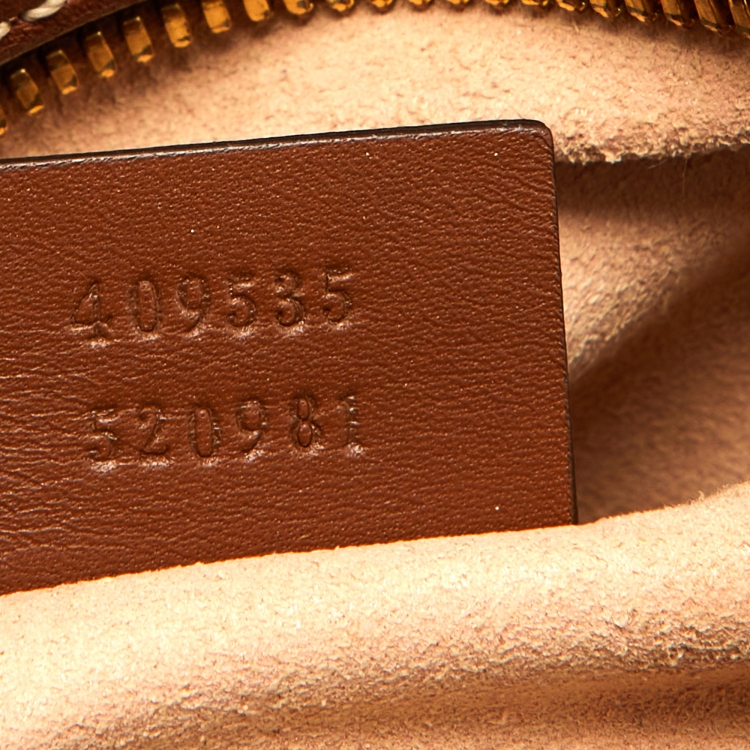 Pre Owned Gucci Beige GG Supreme Canvas and Leather Bee Embellishment Camera Crossbody Bag