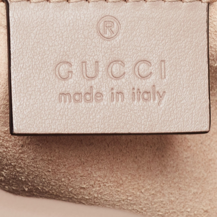 Pre Owned Gucci Beige Matelasse Leather Small GG Marmont Shoulder Bag