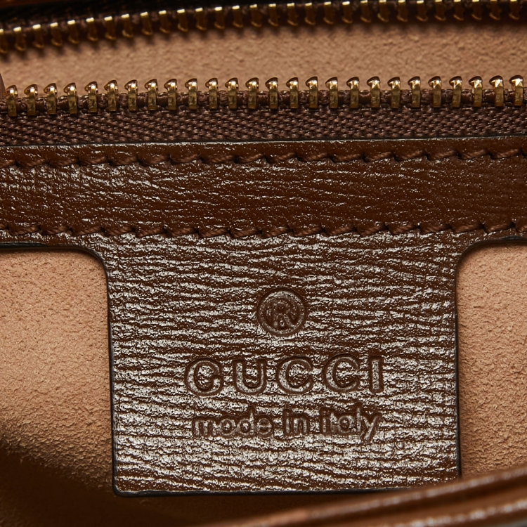 Pre Owned Gucci Brown/Beige GG Supreme Canvas and Leather Small  Jackie 1961 Hobo