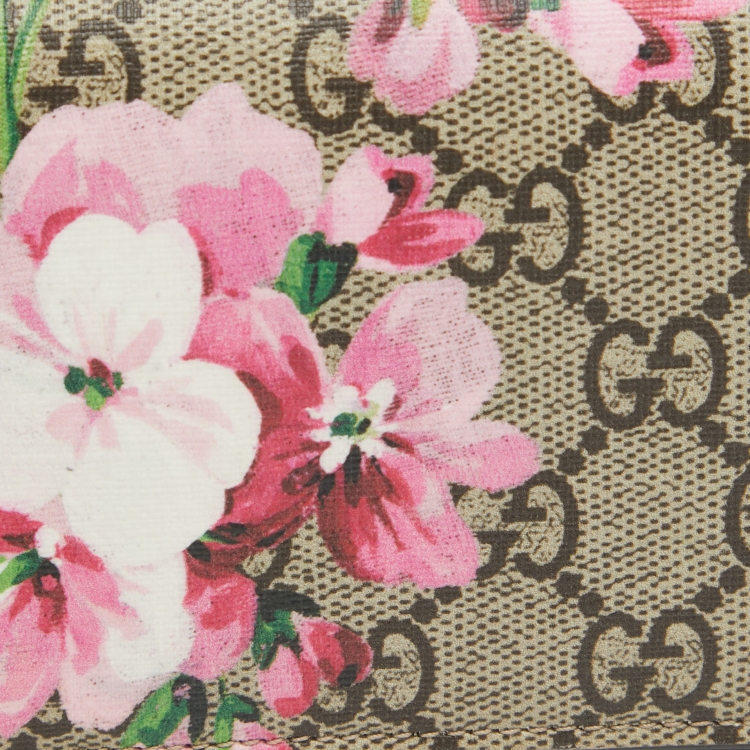Pre Owned Gucci Multicolor GG Supreme Blooms Canvas Card Holder