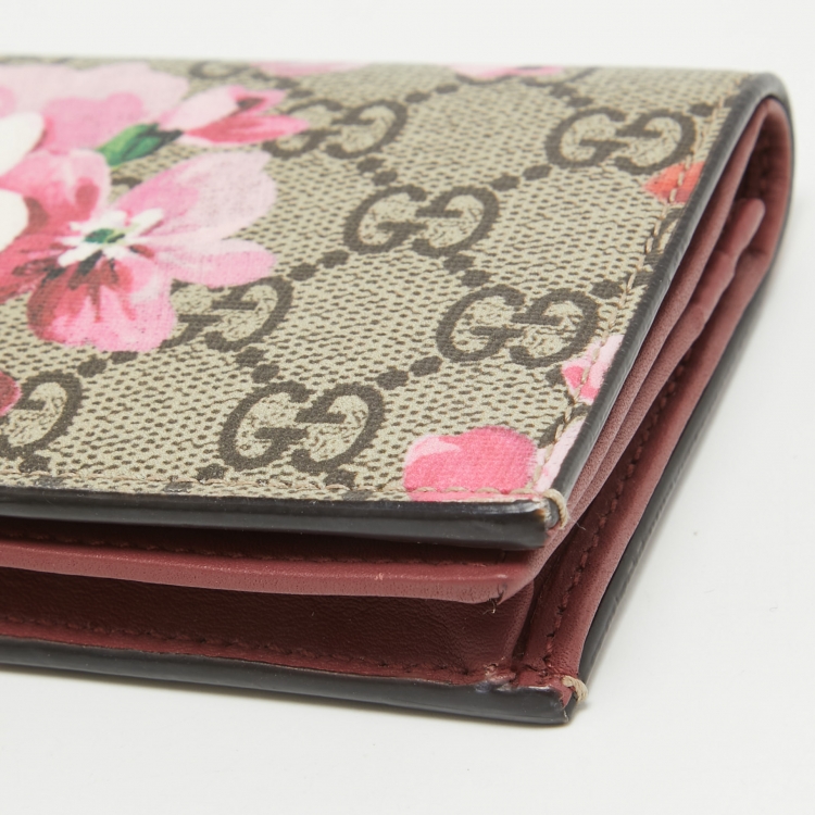 Pre Owned Gucci Multicolor GG Supreme Blooms Canvas Card Holder