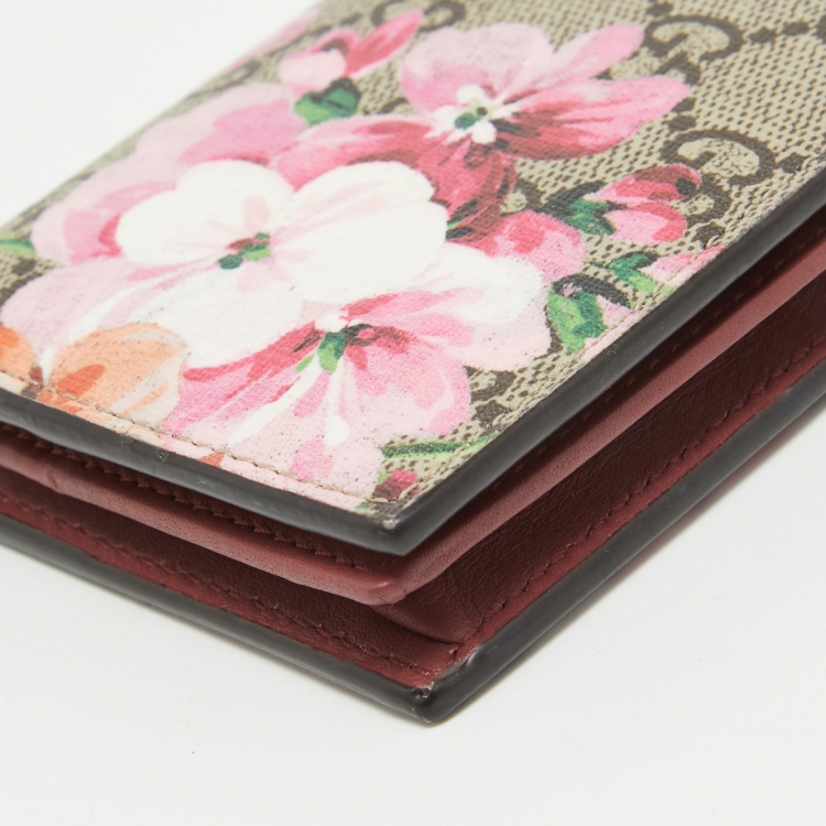 Pre Owned Gucci Multicolor GG Supreme Blooms Canvas Card Holder