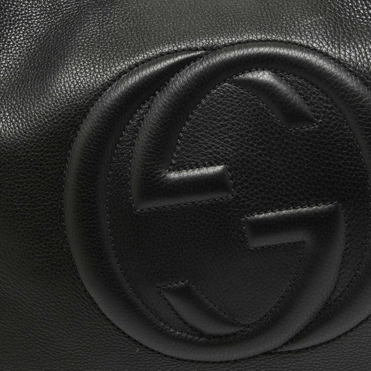 Pre Owned Gucci Black Leather Soho Disco Hobo
