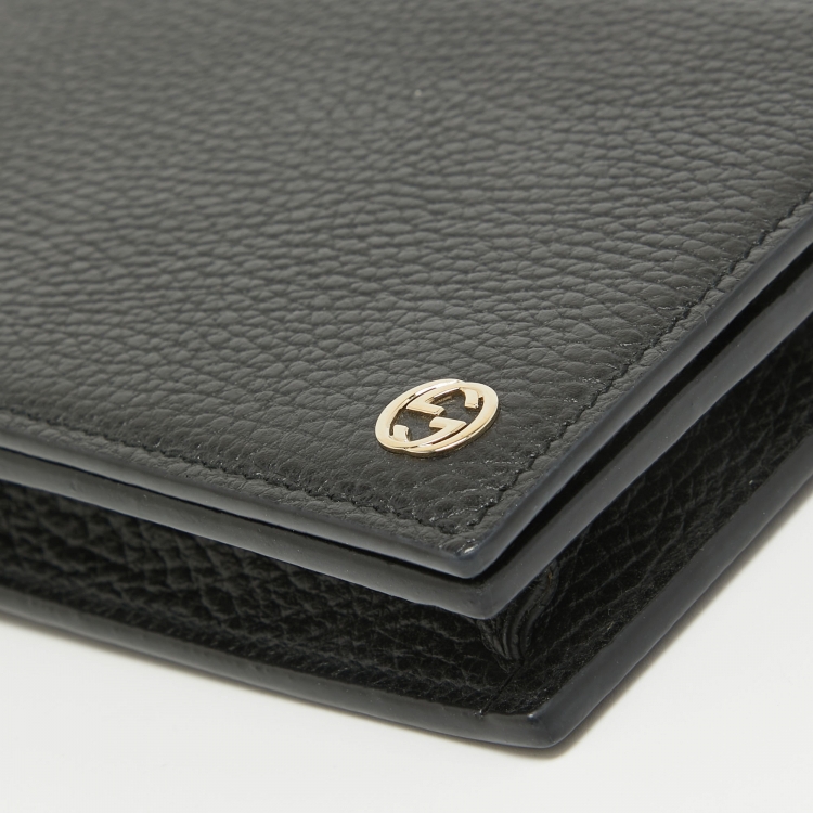 Pre Owned Gucci Black Leather Betty Wallet on Chain 