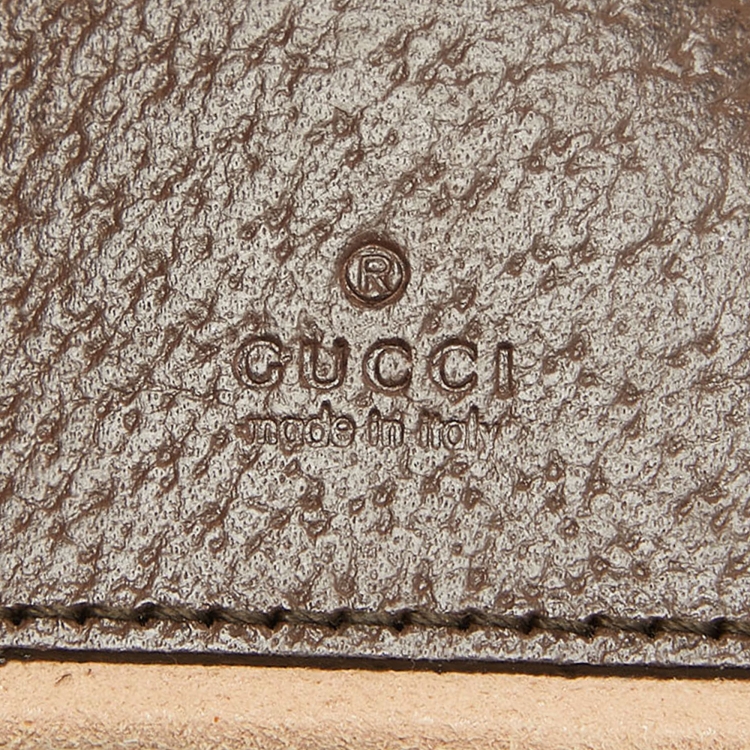 Pre Owned Gucci Beige/Brown GG Supreme Canvas and Leather Mini Ophidia Bag 