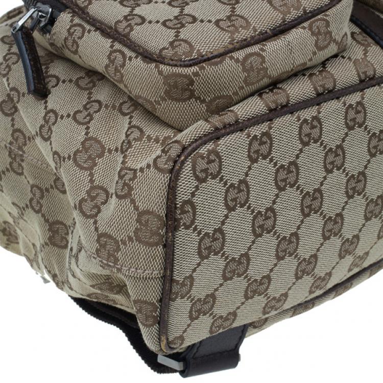 Pre Owned Gucci Brown Original GG Embossed Monogram Canvas Backpack