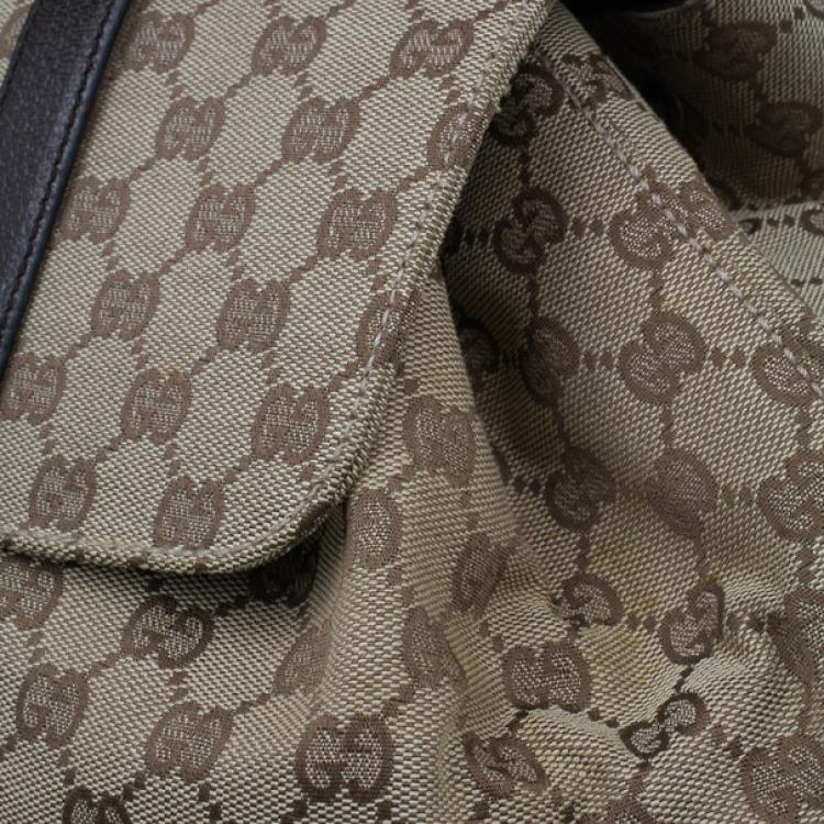 Pre Owned Gucci Brown Original GG Embossed Monogram Canvas Backpack