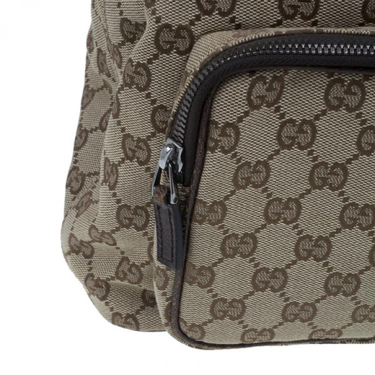 Pre Owned Gucci Brown Original GG Embossed Monogram Canvas Backpack