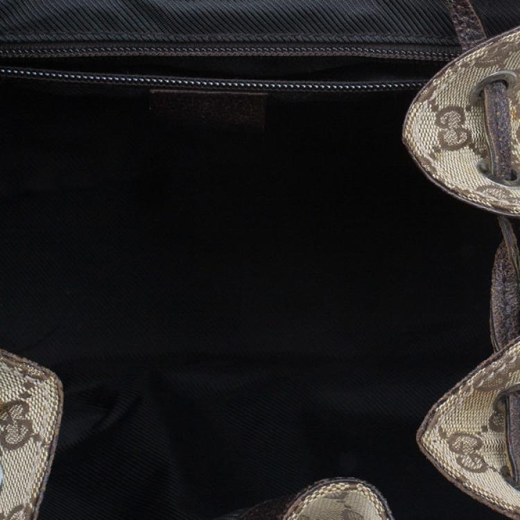 Pre Owned Gucci Brown Original GG Embossed Monogram Canvas Backpack