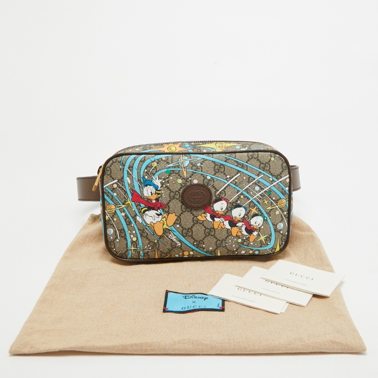 Pre Owned Gucci x Disney GG Supreme Canvas Donald Duck Waist Bag