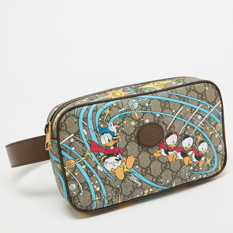 Pre Owned Gucci x Disney GG Supreme Canvas Donald Duck Waist Bag