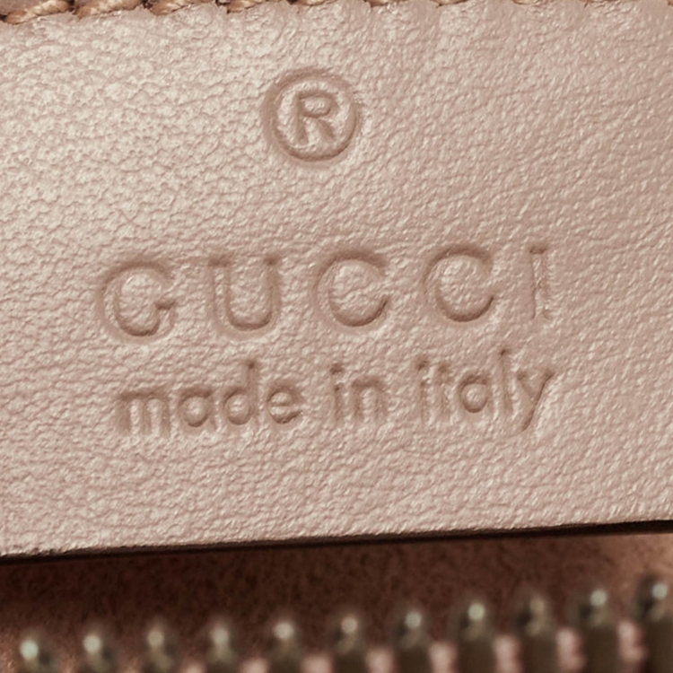 Pre Owned Gucci Old Rose Matelassé Leather Small GG Marmont Shoulder Bag