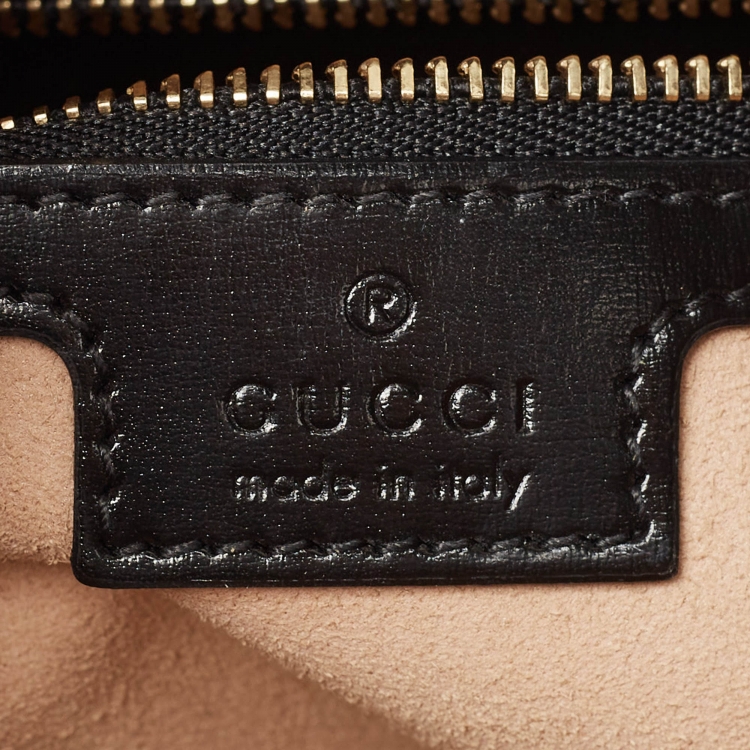 Pre Owned Gucci Black Glossy Leather Small Jackie 1961 Hobo