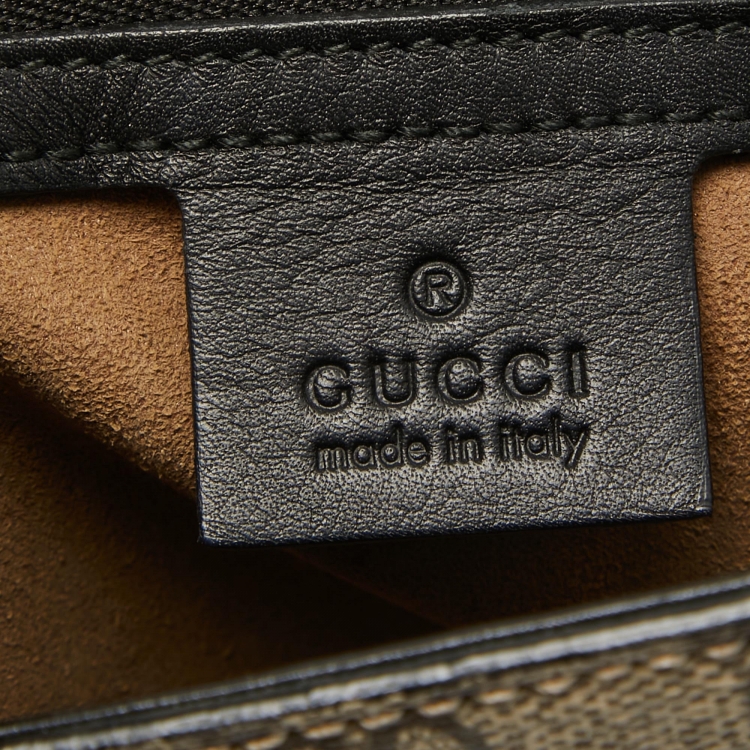 Pre Owned Gucci Tri Color GG Supreme Coated Canvas and Leather Padlock Top Handle Bag
