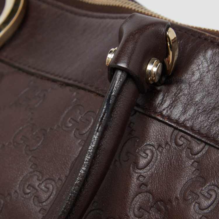 مملوكة مسبقًا Gucci Brown Guccissima Leather D Ring Tote