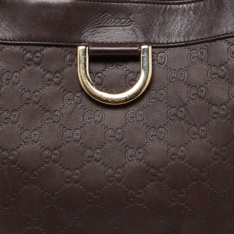 مملوكة مسبقًا Gucci Brown Guccissima Leather D Ring Tote