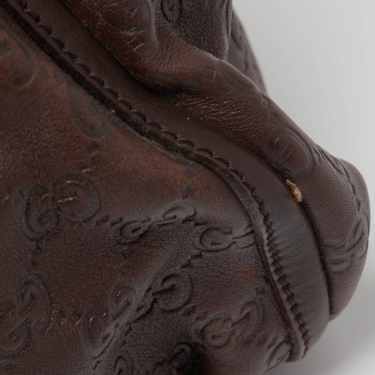 مملوكة مسبقًا Gucci Brown Guccissima Leather D Ring Tote