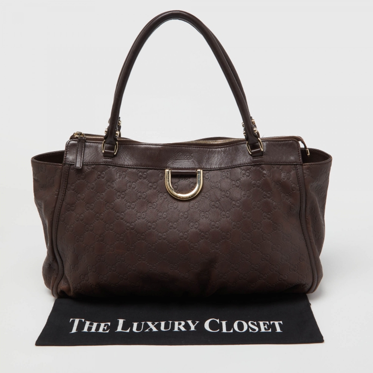 مملوكة مسبقًا Gucci Brown Guccissima Leather D Ring Tote