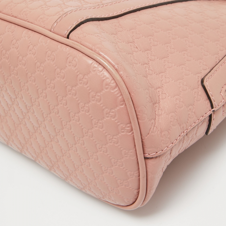 Pre Owned Gucci Light Pink Microguccissima Leather Small Dome Bag